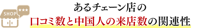 あるチェーン店の口コミ数と中国人の来店数の関連性